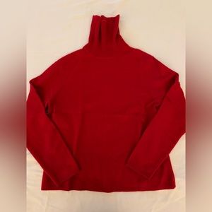 Pursuits, Ltd.  red, turtleneck cashmere sweater